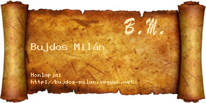 Bujdos Milán névjegykártya